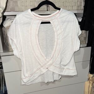 White Women's Top with Open Back Design